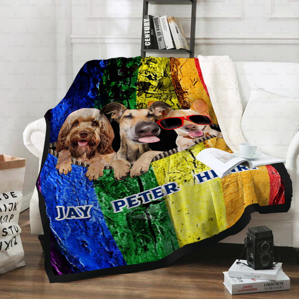 Personalized Dog Gift Idea - Old Dog, Mowing Dog And Dog Wearing Red Glasses For Dog Lovers - Fleece Blanket