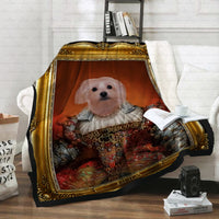 Thumbnail for Personalized Dog Gift Idea - Royal Dog's Portrait 33 For Dog Lovers - Fleece Blanket