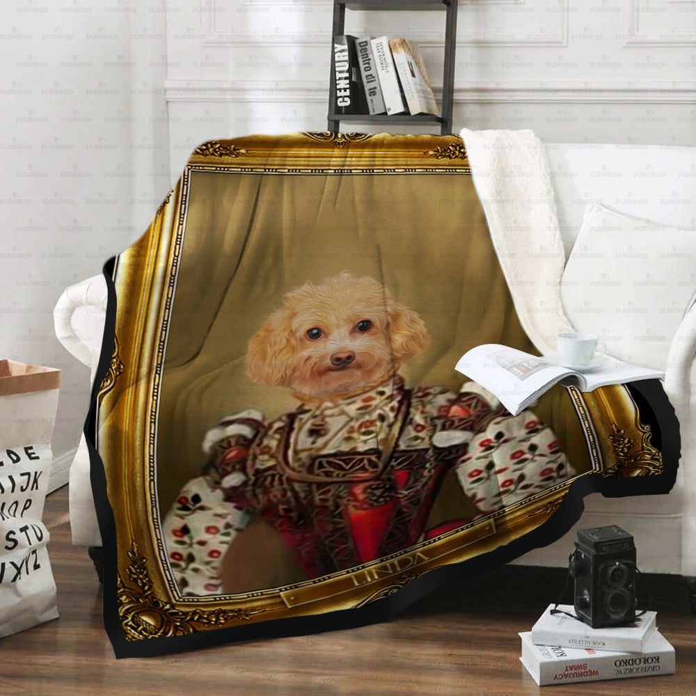 Personalized Dog Gift Idea - Royal Dog's Portrait 34 For Dog Lovers - Fleece Blanket