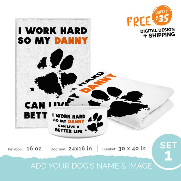 Personalized Gift Bundle - I Work Hard For Puppy Lovers 2 - Standard Welcome Home Bundle