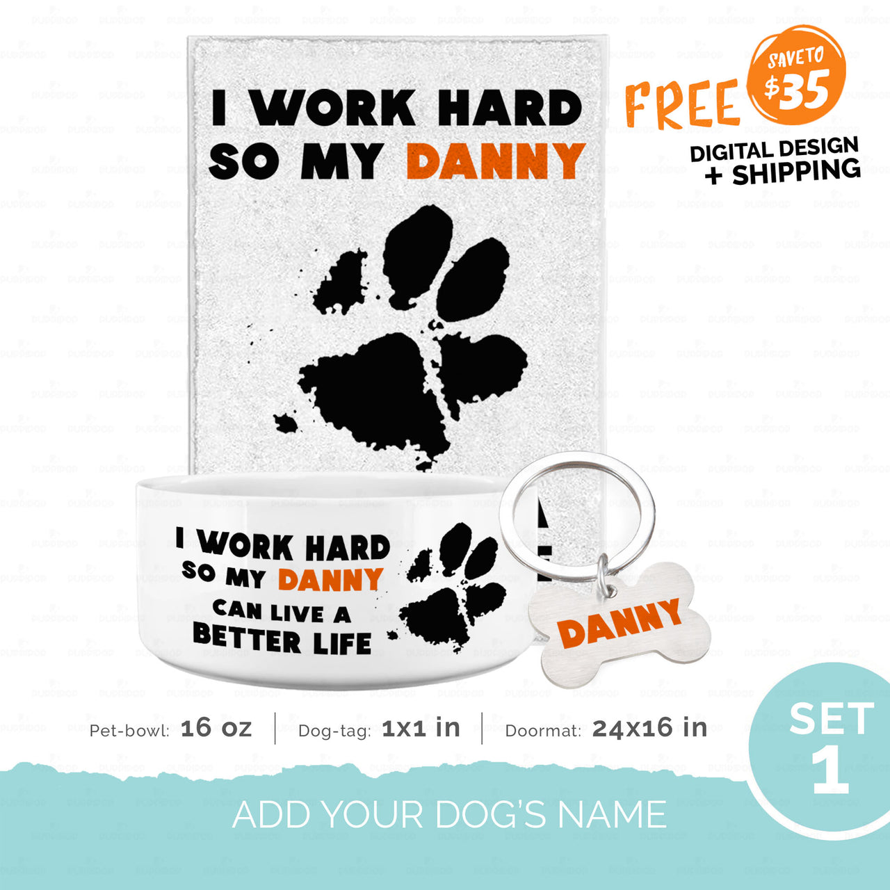 Personalized Gift Bundle - I Work Hard For Puppy Lover - Standard Welcome Home Bundle 1