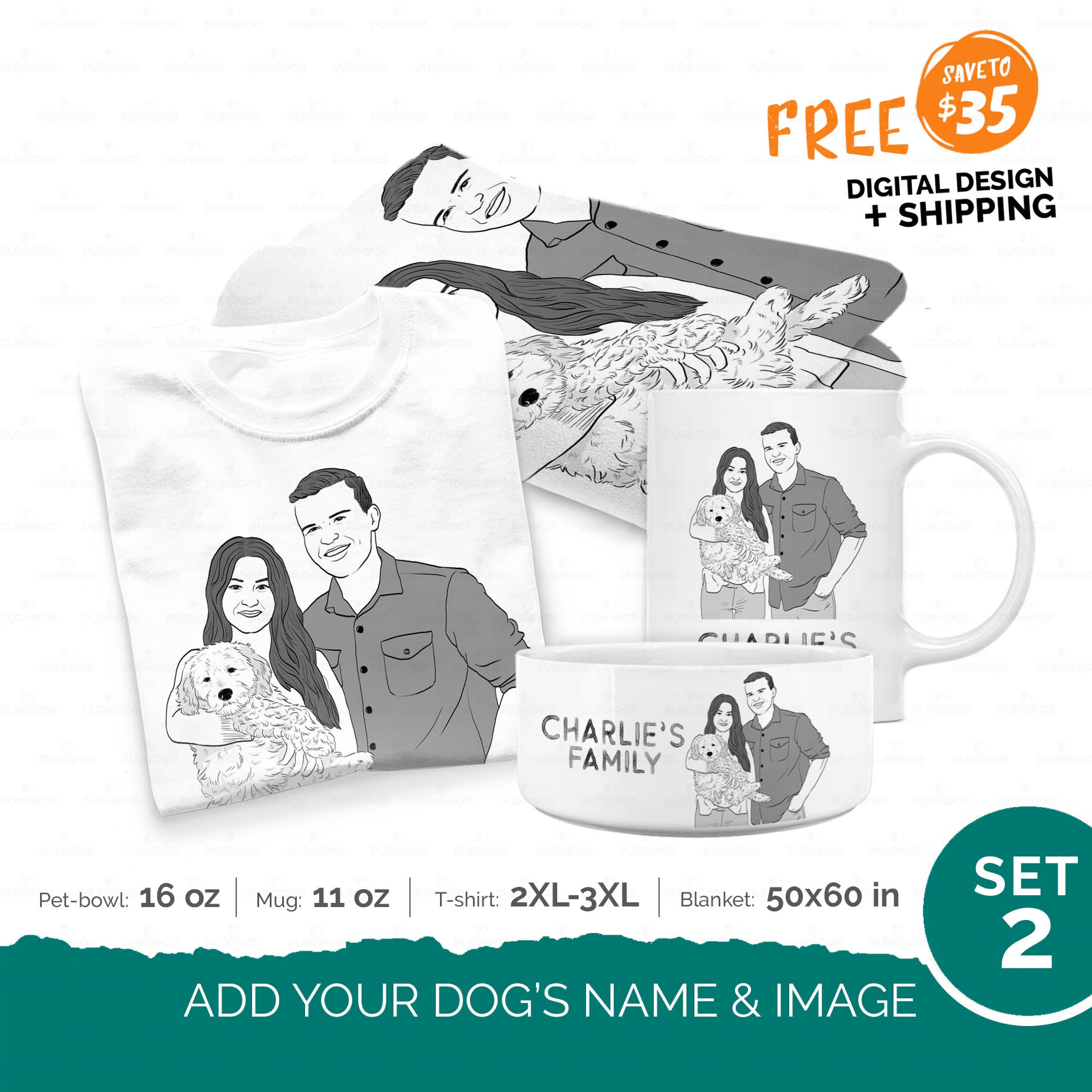Personalized Gift Bundle Miss You Like Crazy For Puppy Lover - Sketching Portrait 1