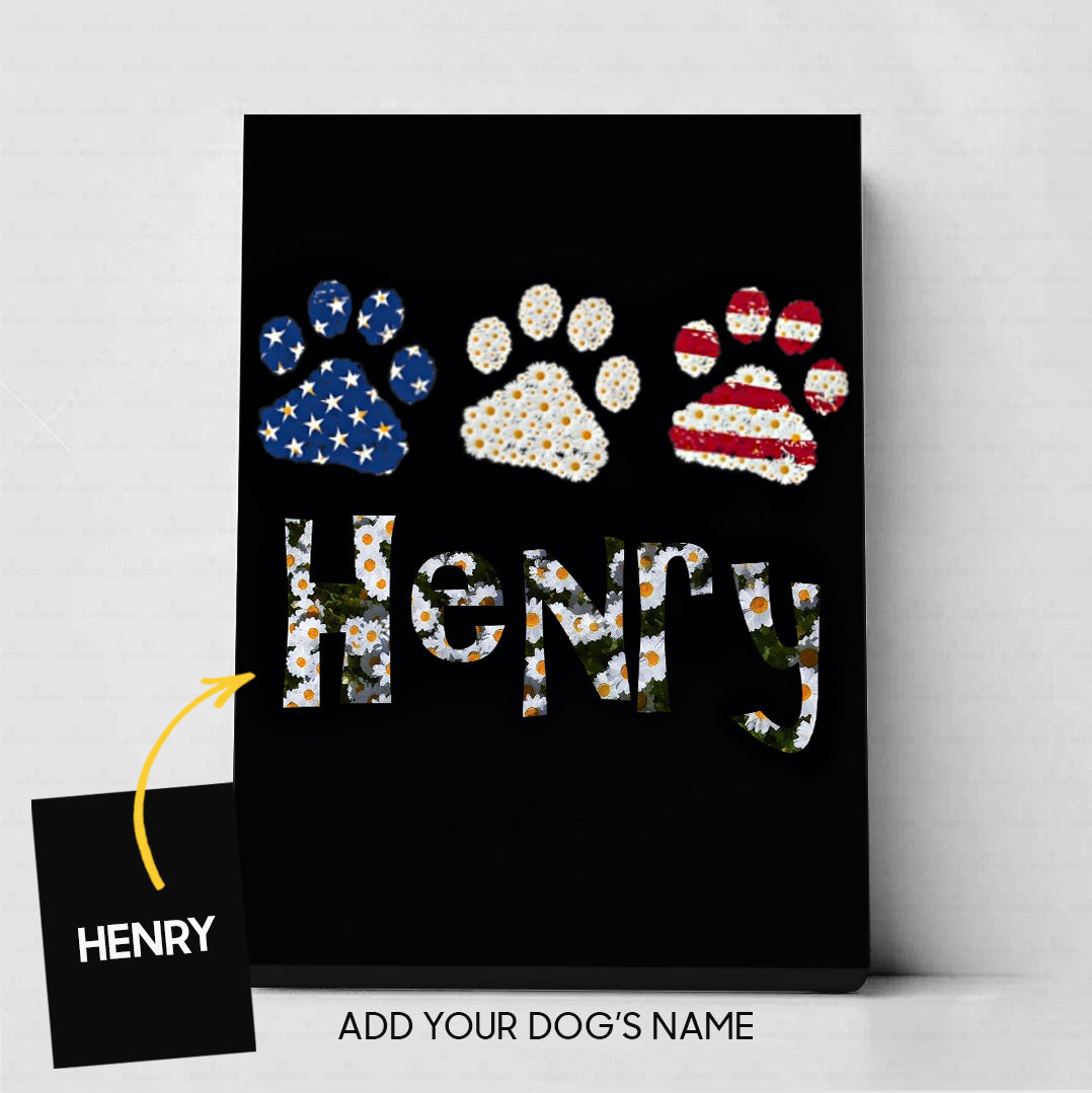 Custom Dog Canvas - Personalized Three Dog Paws Gift For Dad - Matte Canvas