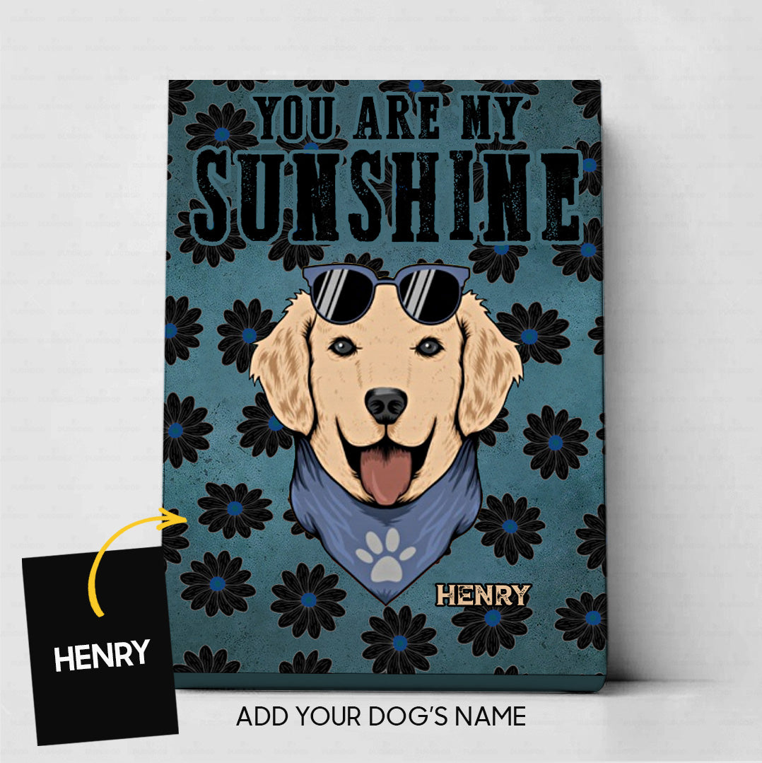 Custom Dog Canvas - Personalized You Are My Sunshine Black Flower Gift For Dad - Matte Canvas