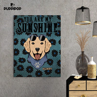 Thumbnail for Custom Dog Canvas - Personalized You Are My Sunshine Black Flower Gift For Dad - Matte Canvas