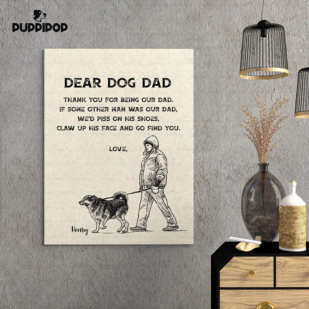 Custom Dog Canvas - Thank You For Being Our Dad Gift For Dad - Matte Canvas