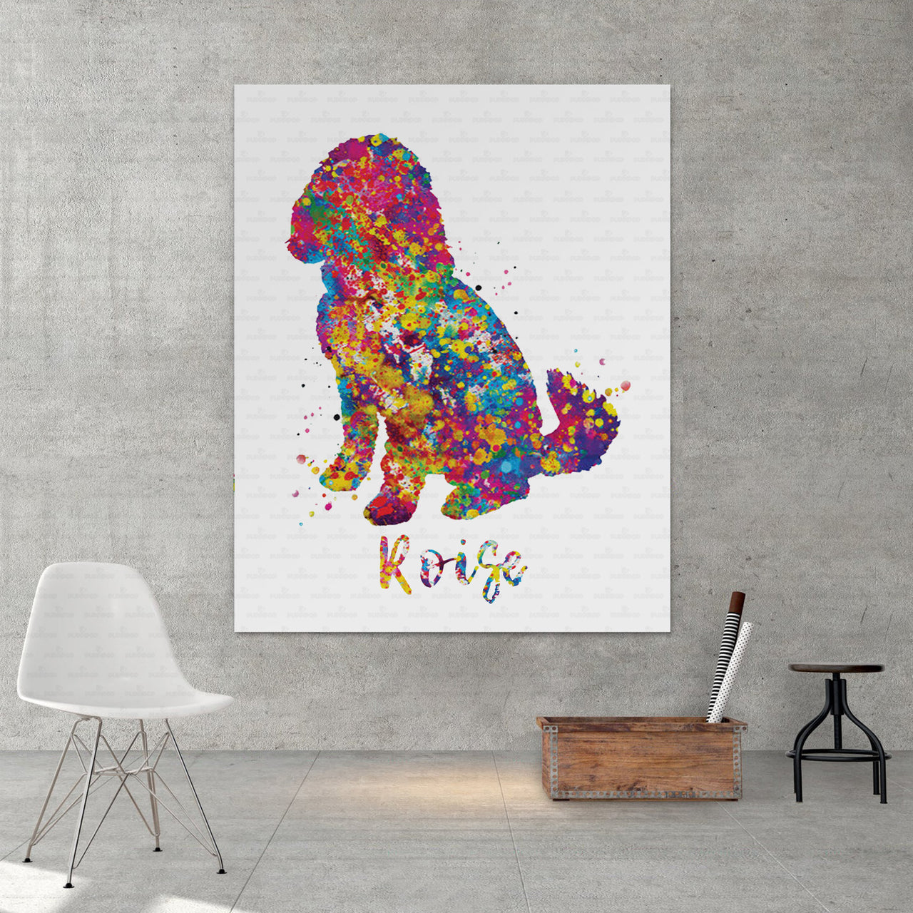 Personalized Dog Gift - Painting Color Portrait For Puppy Lovers - Matte Canvas