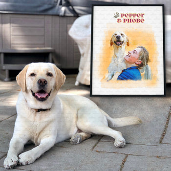 Personalized Dog Gift - Watercolor Painting Puppy Portrait Gift For Dog Lovers - Matte Canvas