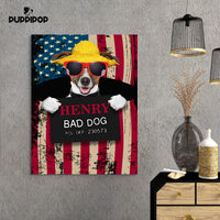 Thumbnail for Personalized Dog Gift Idea - Bad Dog Wearing Yellow Hat For Dog Lovers - Matte Canvas