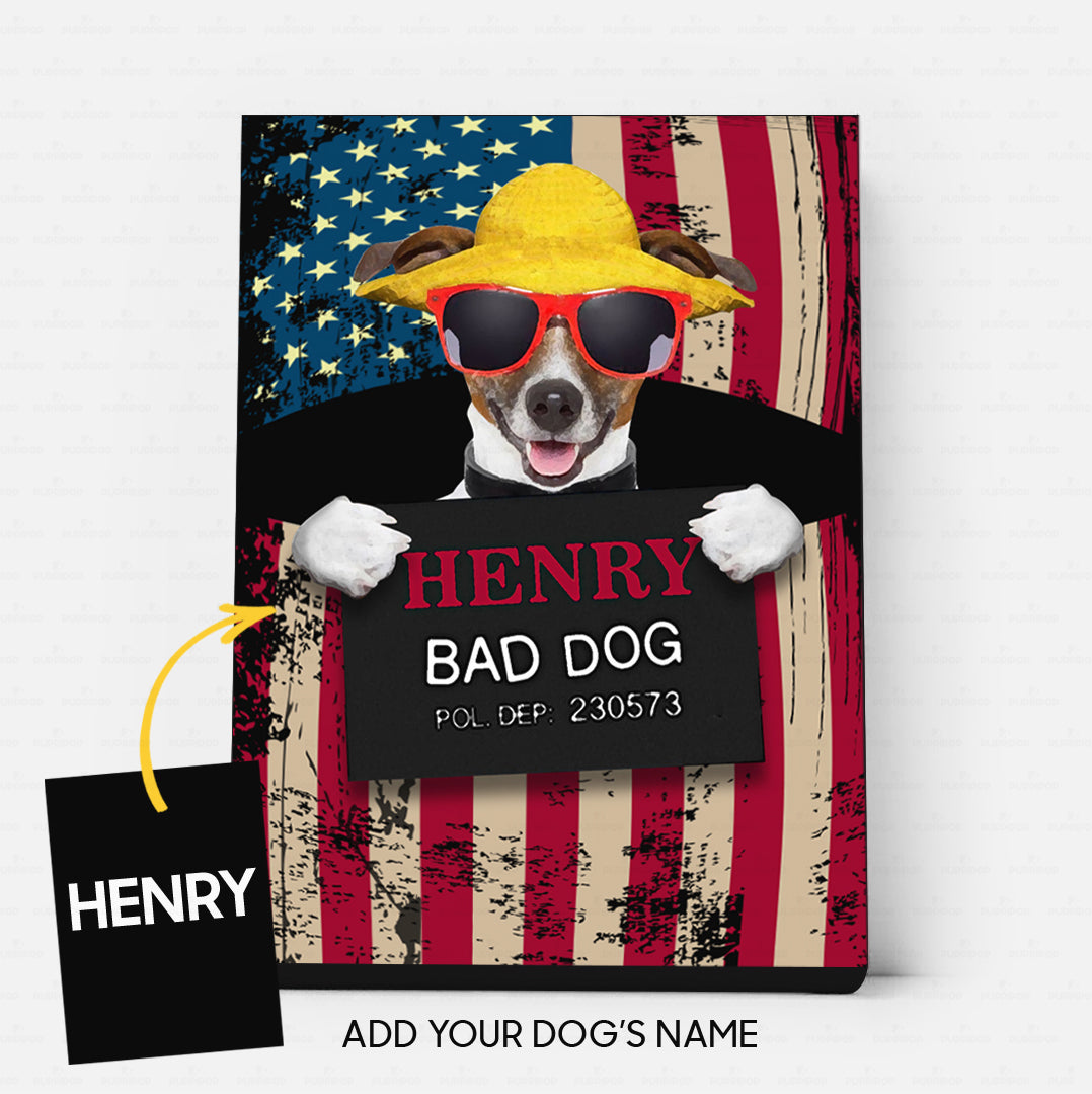 Personalized Dog Gift Idea - Bad Dog Wearing Yellow Hat For Dog Lovers - Matte Canvas