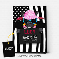 Thumbnail for Personalized Dog Gift Idea - Bad Dog Girl Wearing Beach Hat For Dog Lovers - Matte Canvas