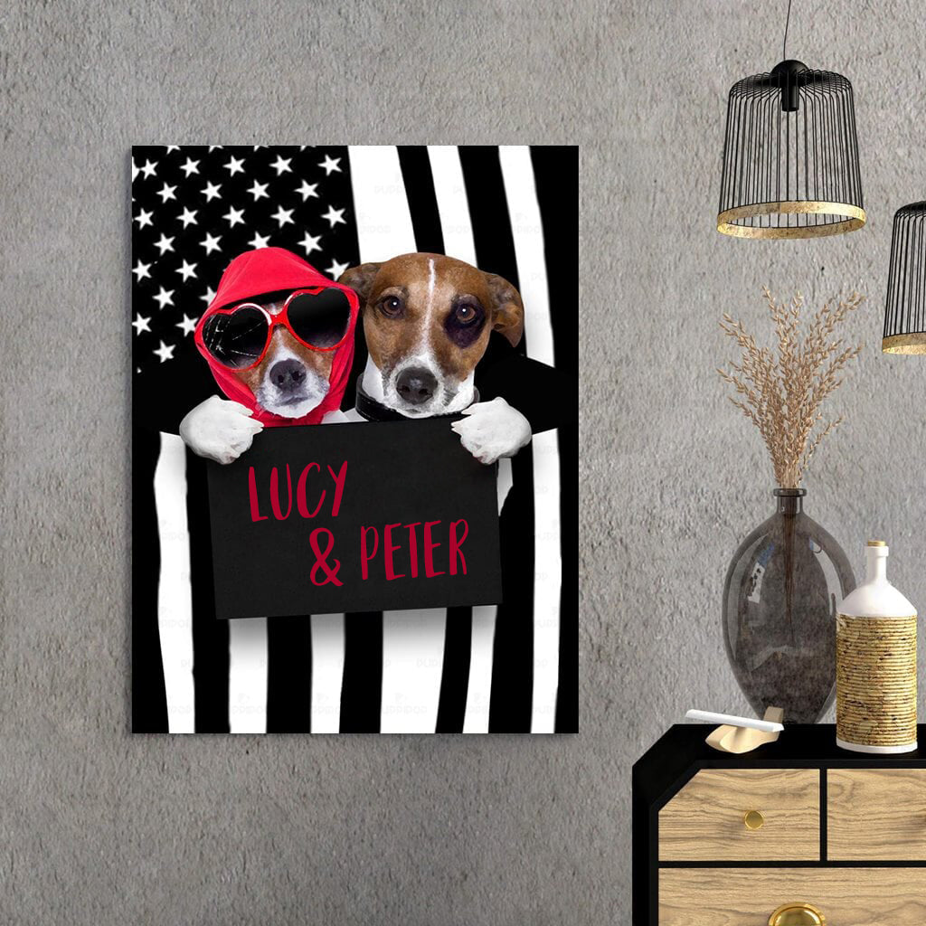 Personalized Gift Canvas For Dog Lovers - Dog Wearing Glasses And Dog Having Birthmark - Matte Canvas