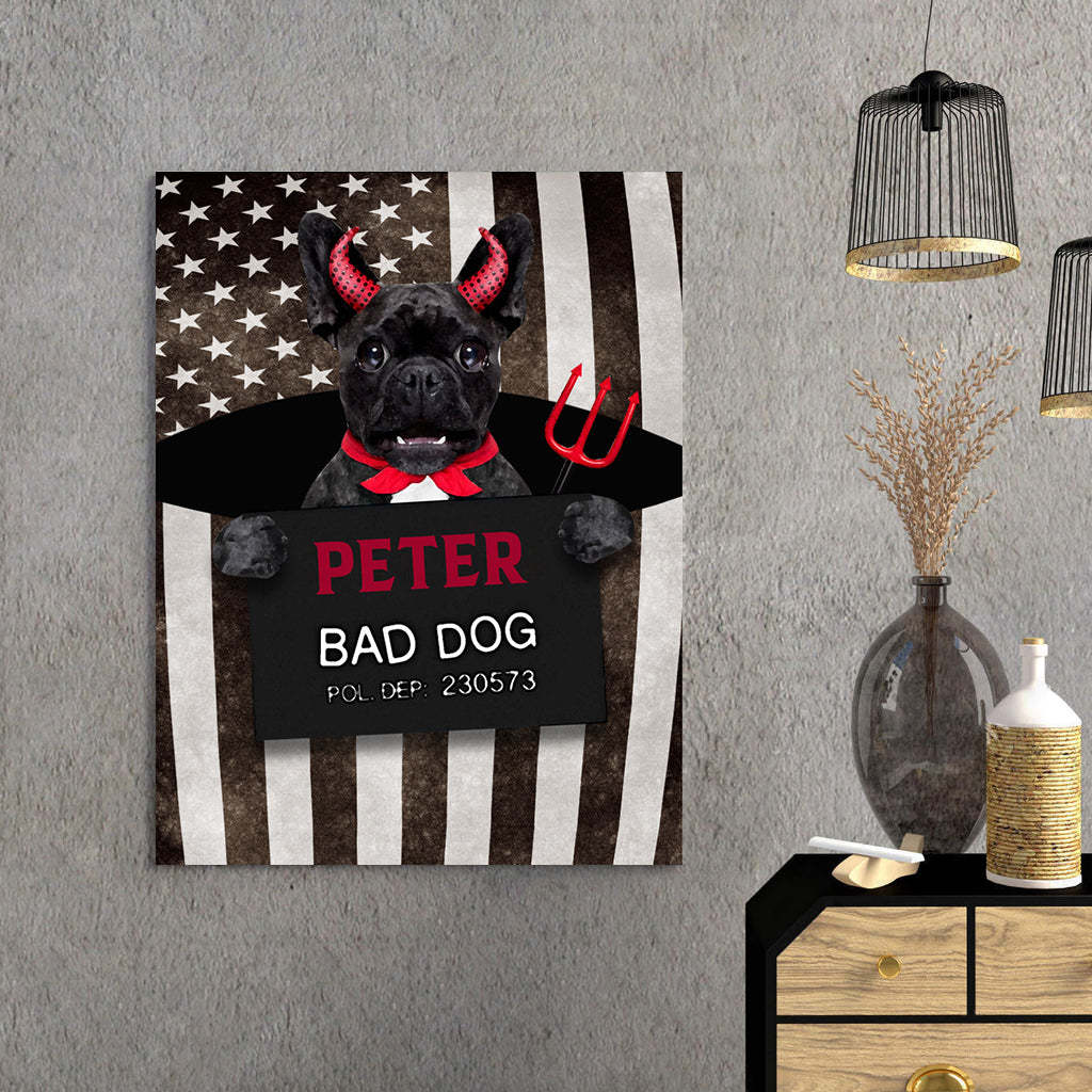 Personalized Gift Canvas For Dog Lovers - Bad Evil Dog - Matte Canvas