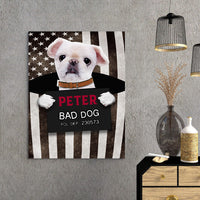 Thumbnail for Personalized Gift Canvas For Dog Lovers - Bad White Dog Wearing Collar - Matte Canvas