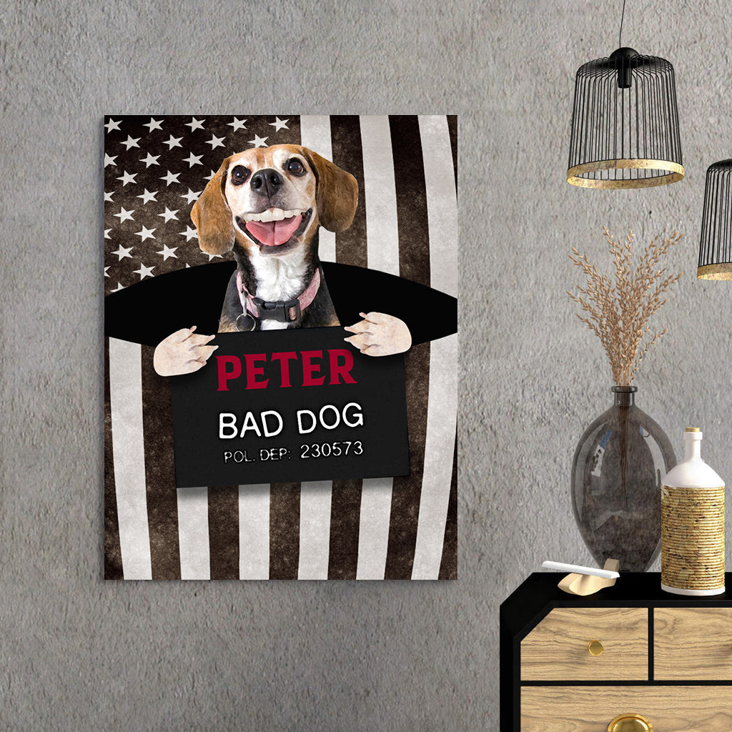 Personalized Gift Canvas For Dog Lovers - Bad Dog Showing Teeth - Matte Canvas