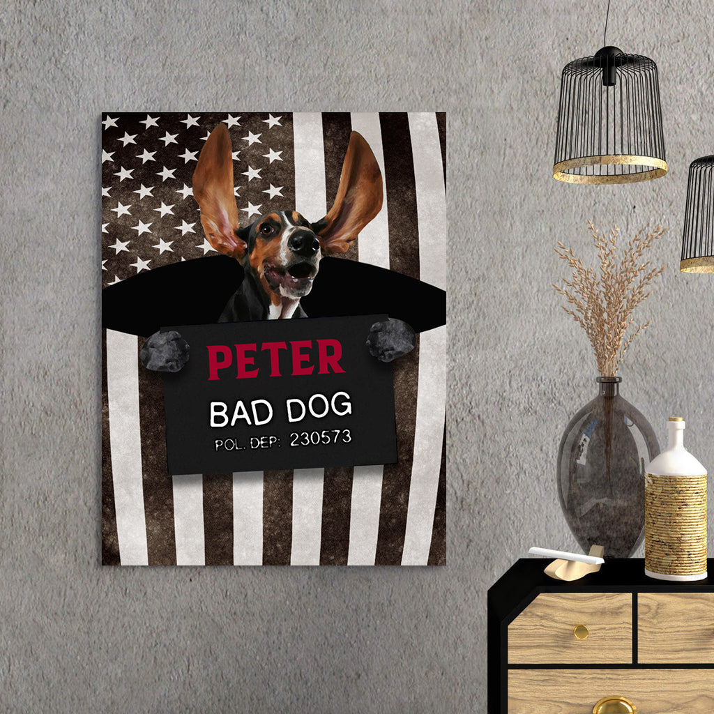 Personalized Gift Canvas For Dog Lovers - Bad Long Big Ears Dog - Matte Canvas