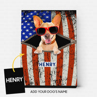 Thumbnail for Personalized Gift Canvas For Dog Lovers - Dog Open Mouth Wearing Red Glasses - Matte Canvas