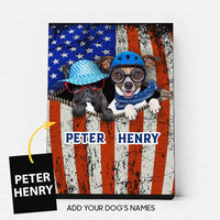 Thumbnail for Personalized Gift Canvas For Dog Lovers - Dog With Blue Helmet And Dog With Red Glasses - Matte Canvas