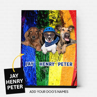 Thumbnail for Personalized Gift Canvas For Dog Lovers - Angry Dog, Blue Helmet Dog And Mowing Dog - Matte Canvas