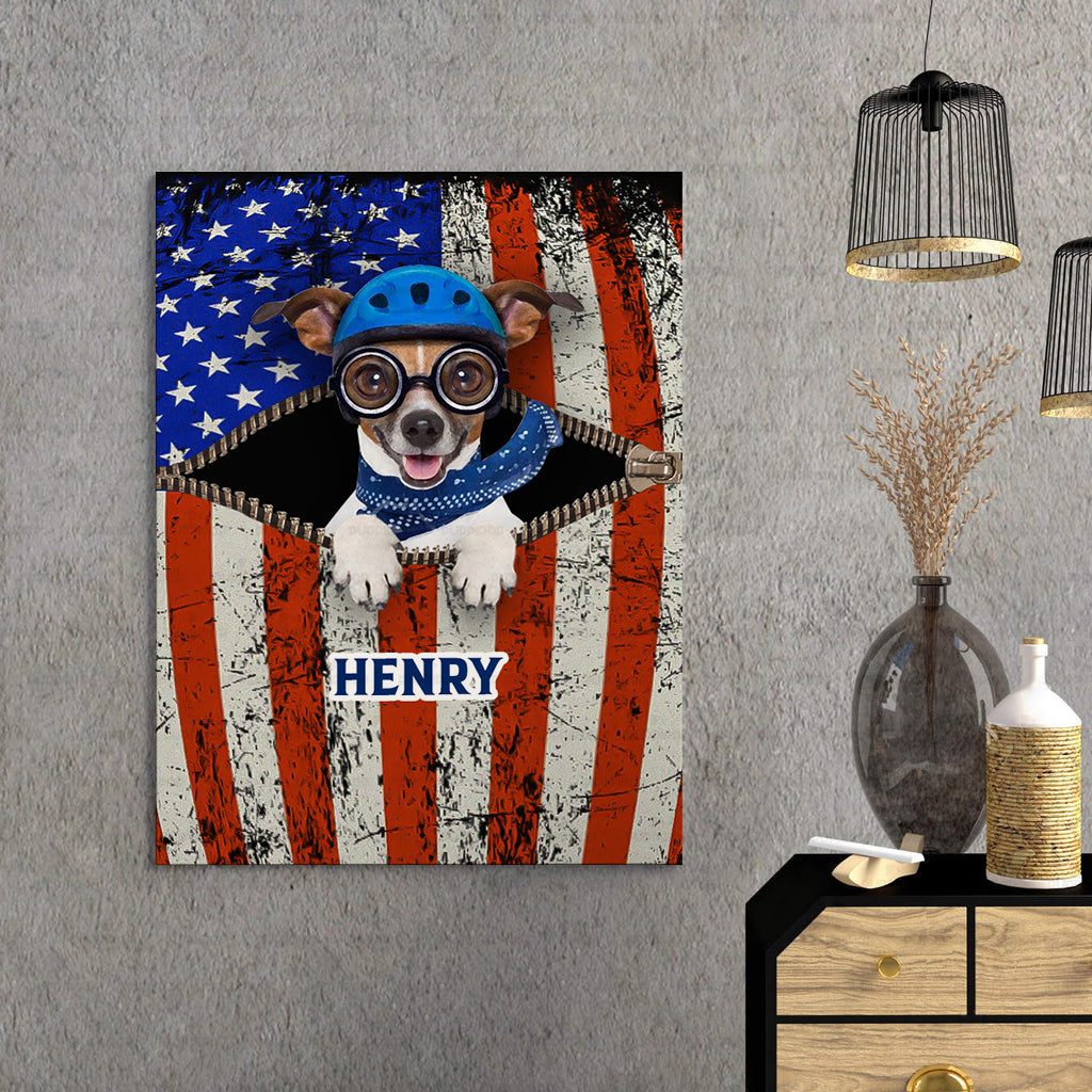 Personalized Gift Canvas For Dog Lovers - Dog With Blue Scarf And Helmet For Dog Lovers - Matte Canvas