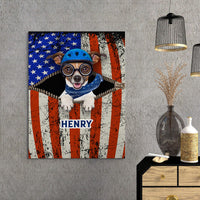 Thumbnail for Personalized Gift Canvas For Dog Lovers - Dog With Blue Scarf And Helmet For Dog Lovers - Matte Canvas