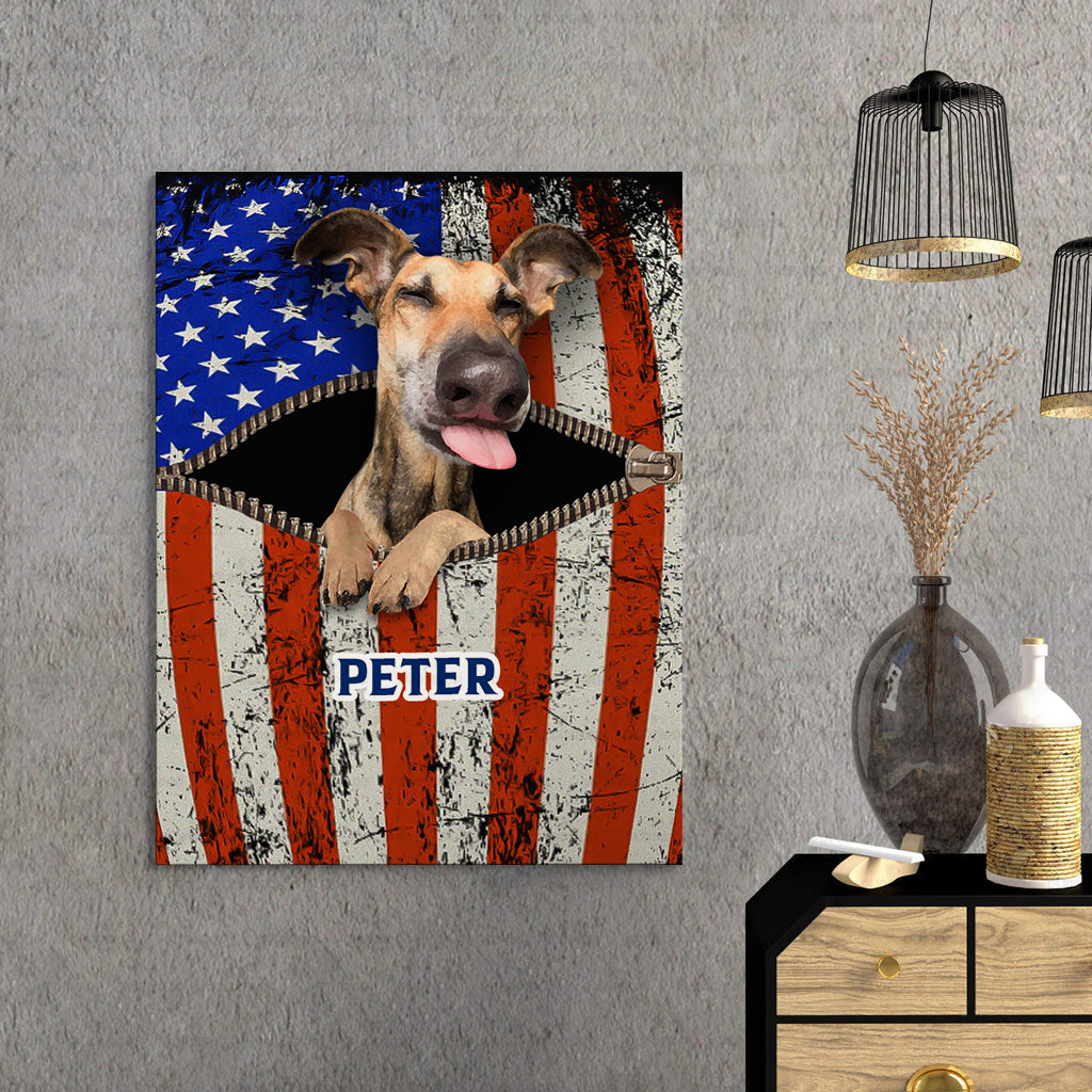 Personalized Gift Canvas For Dog Lovers - Dog Mowing - Matte Canvas