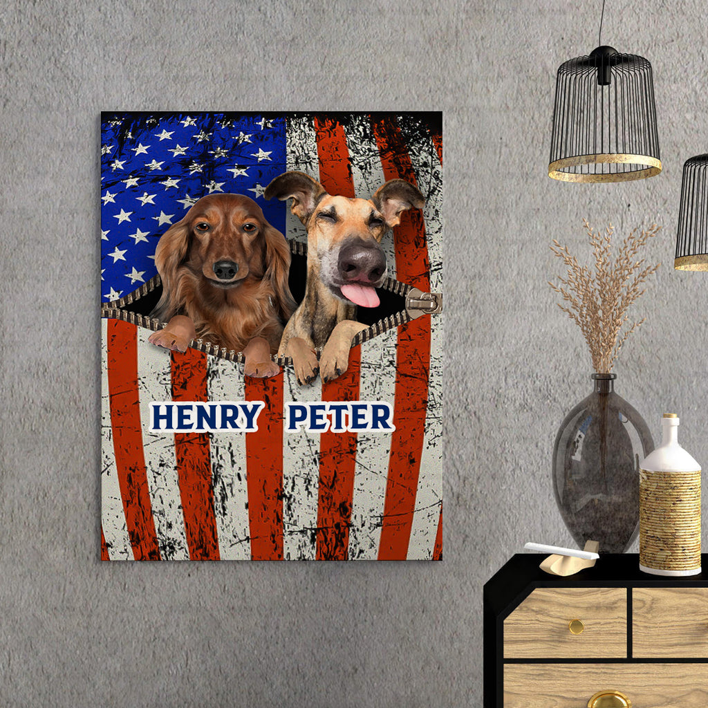 Personalized Gift Canvas For Dog Lovers - Angry Dog With Mowing Dog - Matte Canvas