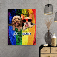Thumbnail for Personalized Gift Canvas For Dog Lovers - Old Looking Dog And Dog Wearing Red Glasses - Matte Canvas