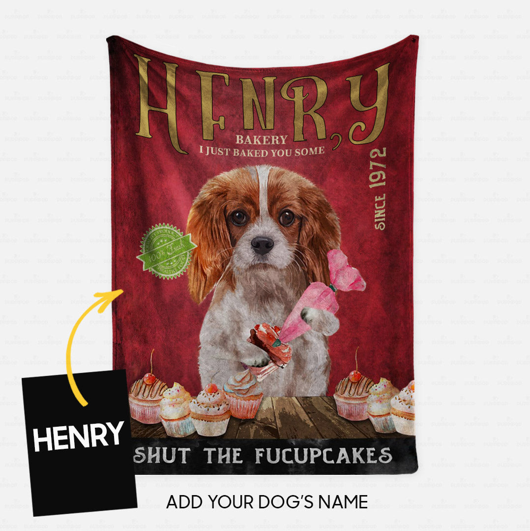 Personalized Dog Gift Idea - Cavalier King Charles Spaniel Fucupcakes For Dog Lover - Fleece Blanket