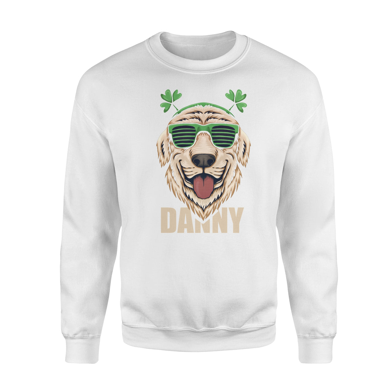 Personalized St. Patrick Gift Idea - Coolest Golden Retriever Dog - Standard Crew Neck Sweatshirt