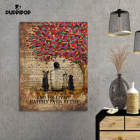 Thumbnail for Custom Dog Canvas - Man And Two Dogs Beside The Tree Gift For Dad - Matte Canvas