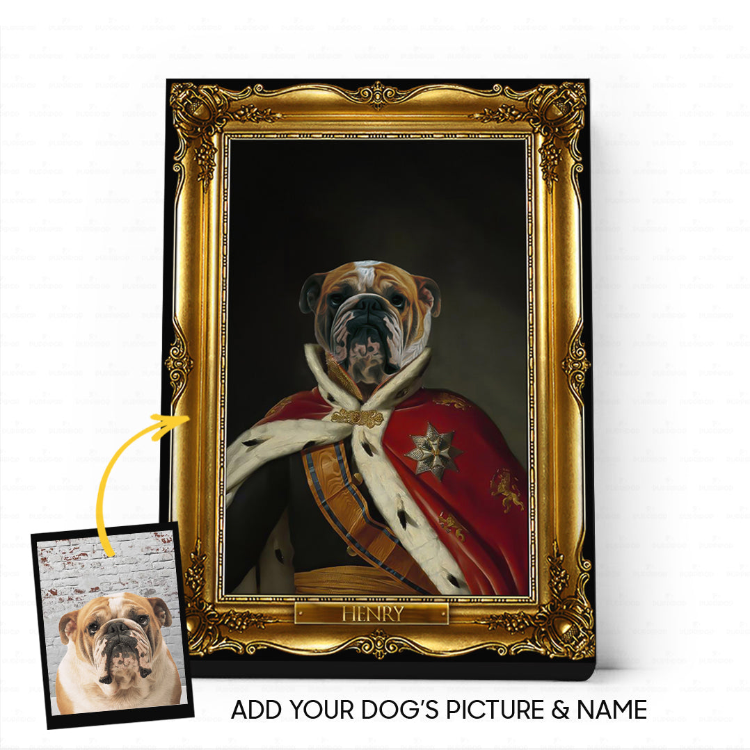 Personalized Canvas Gift For Dog Lovers - Royal Dog's Portrait 11 - Matte Canvas