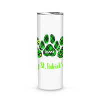 Thumbnail for Personalized St Patrick's Day Gift Idea - Foot Print And Happy For Dog Lovers - Tumbler