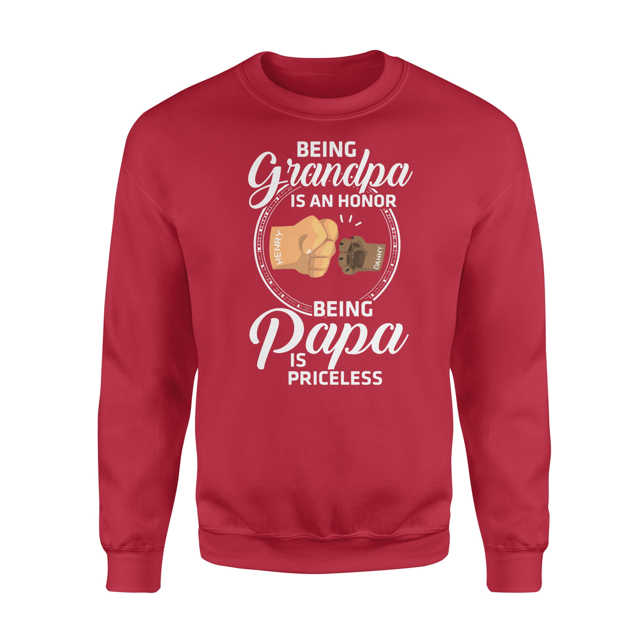 Personalized Grandpa Gift Idea - Being Grandpa Is An Honor - Standard Crew Neck Sweatshirt