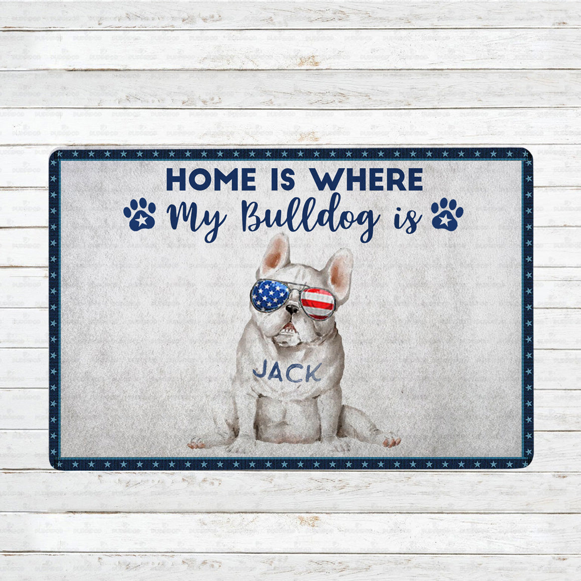 Personalized Dog Gift - Home Is Where My Bulldog Is For Dog Lovers - Doormat