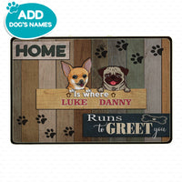 Thumbnail for Dog Gift Idea - Home Is Where Dogs Run to Meet For Puppy Lovers - Doormat