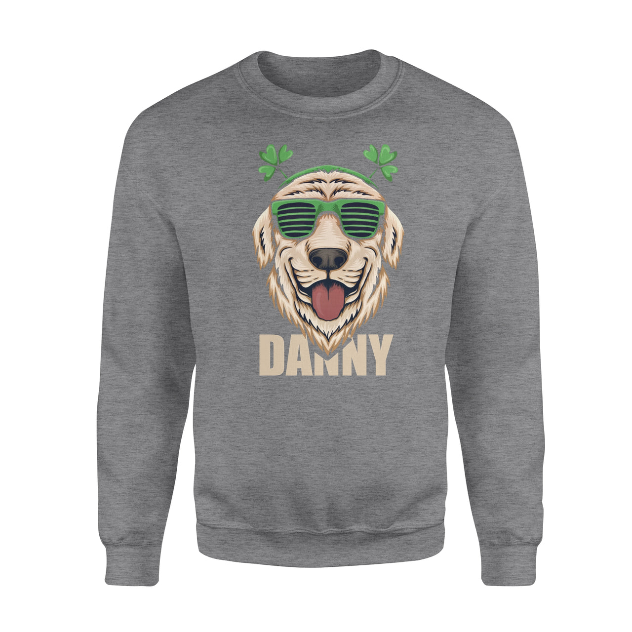 Personalized St. Patrick Gift Idea - Coolest Golden Retriever Dog - Standard Crew Neck Sweatshirt