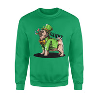 Thumbnail for Personalized St. Patrick Gift Idea - Cool Bulldog Is Smoking - Standard Crew Neck Sweatshirt