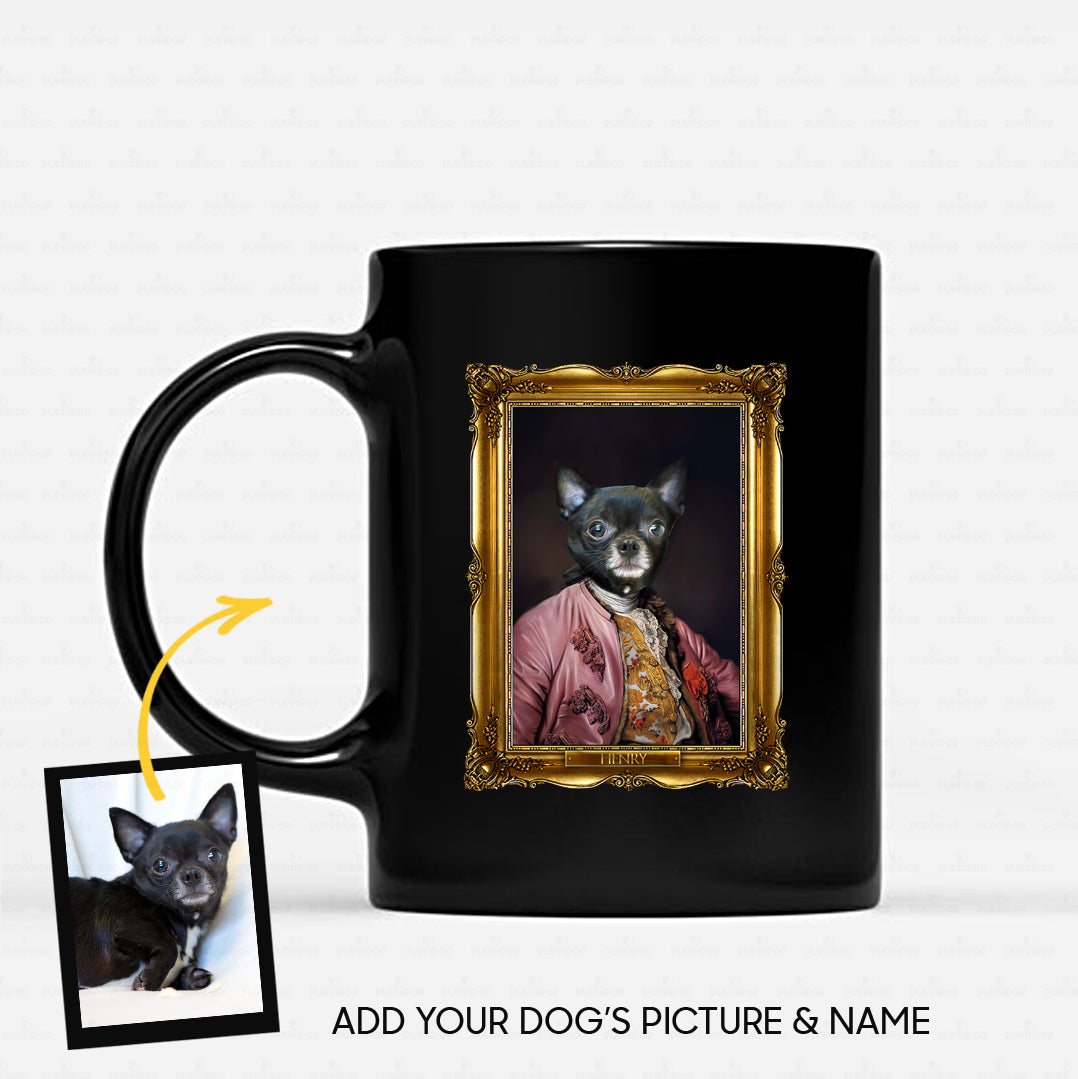 Personalized Dog Gift Idea - Royal Dog's Portrait 12 For Dog Lovers - Black Mug