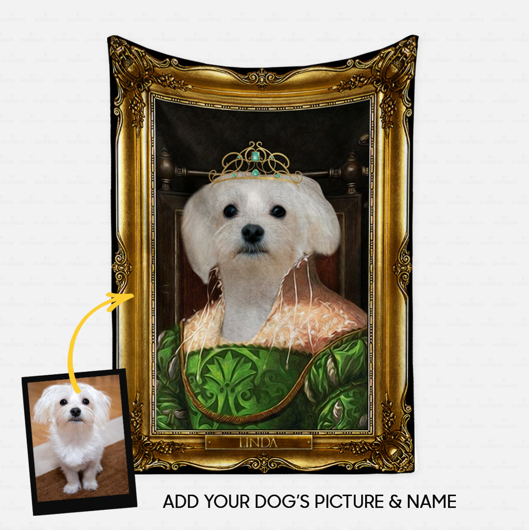 Personalized Dog Gift Idea - Royal Dog's Portrait 25 For Dog Lovers - Fleece Blanket