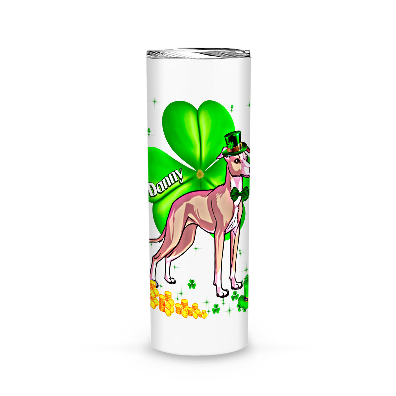 Personalized St Patrick's Day Gift Idea - Greyhound For Dog Lovers - Tumbler