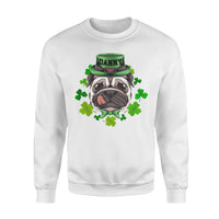 Thumbnail for Personalized St. Patrick Gift Idea - Portrait Bulldog With Clover - Standard Crew Neck Sweatshirt