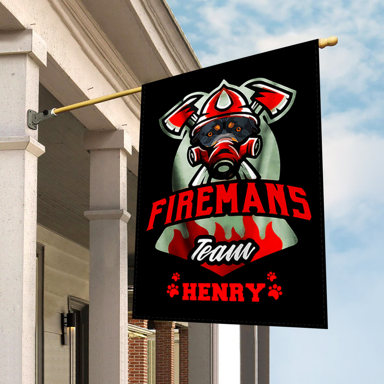 Personalized Dog Gift Idea - We Are Firemans Team For Dog Lovers - Garden Flag