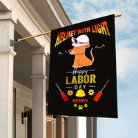Thumbnail for Personalized Dog Gift Idea - Helmet With Light Happy Labor Day For Dog Lovers - Garden Flag