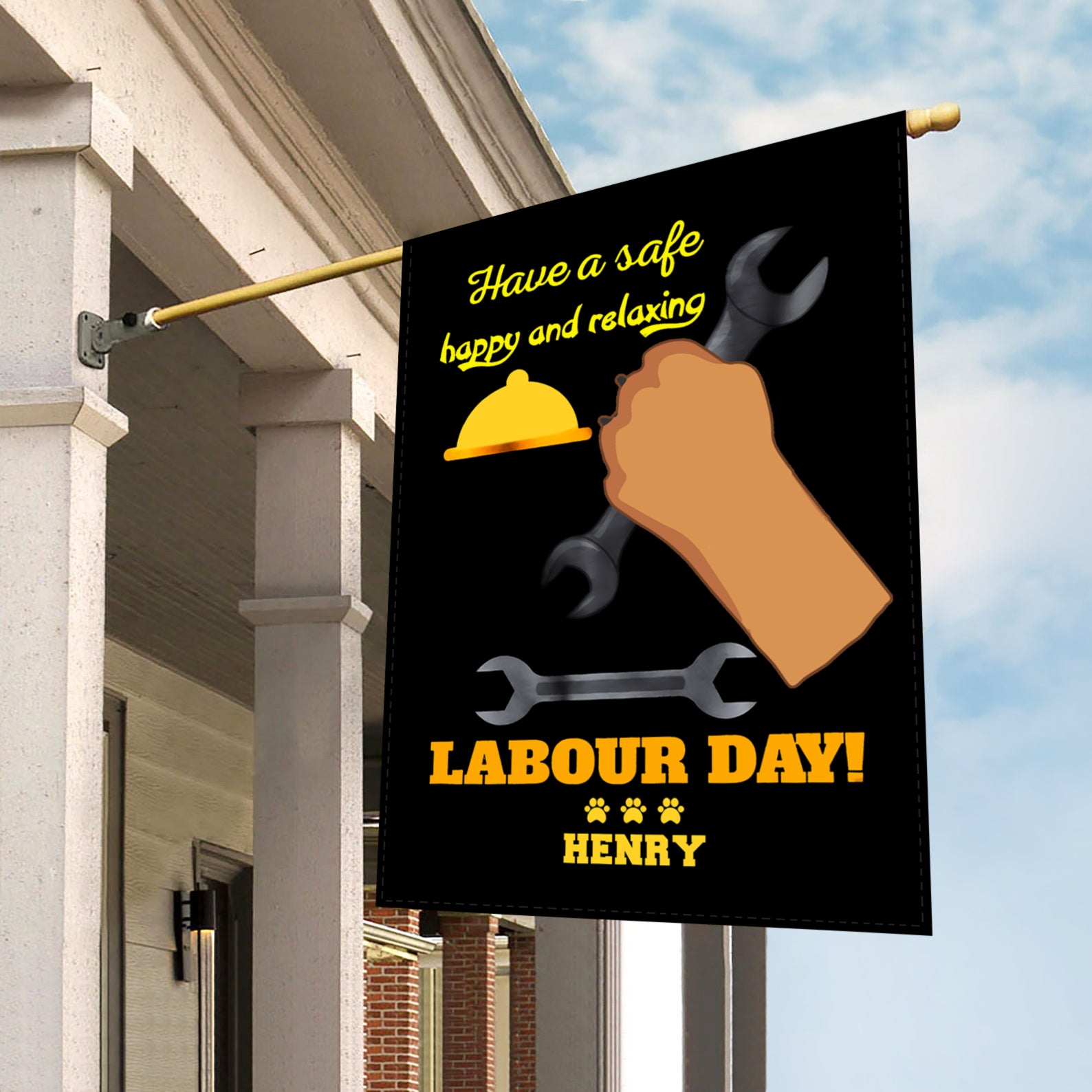 Personalized Dog Gift Idea - Have A Safe Happy And Relaxing Labour Day For Dog Lovers - Garden Flag