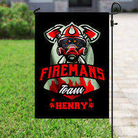 Thumbnail for Personalized Dog Gift Idea - We Are Firemans Team For Dog Lovers - Garden Flag
