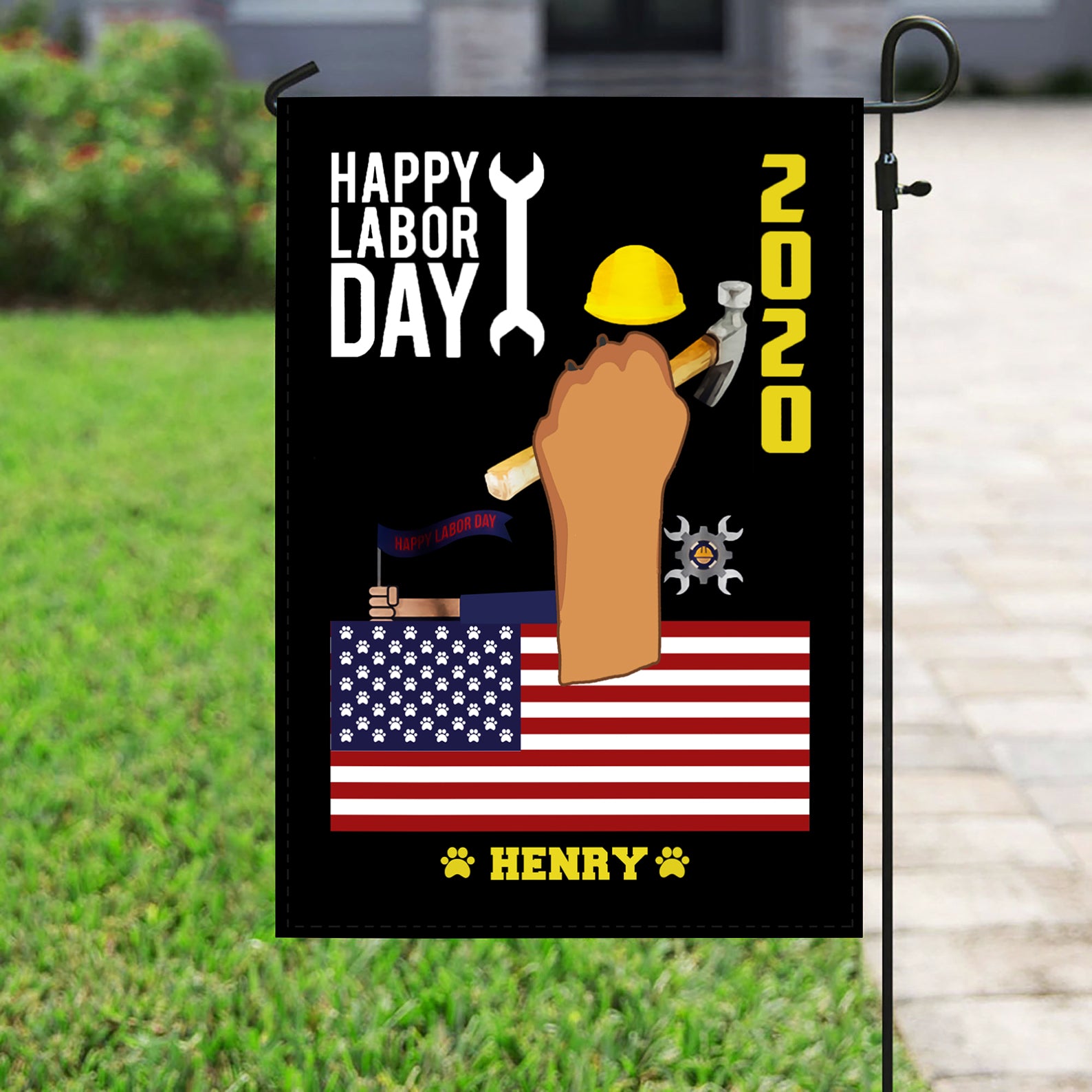 Personalized Dog Gift Idea - Happy Labor Day 2020 For Dog Lovers - Garden Flag