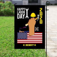 Thumbnail for Personalized Dog Gift Idea - Happy Labor Day 2020 For Dog Lovers - Garden Flag