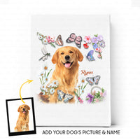 Thumbnail for Custom Dog Canvas - Personalized Creative Gift Idea - Playing With Flower And Butterfly For Dog Lover - Matte Canvas