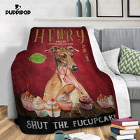 Thumbnail for Personalized Dog Blanket Gift Idea - Greyhound Fucupcakes For Dog Lover - Fleece Blanket